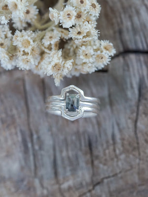 Hexagon Diamond Ring Stack - Gardens of the Sun | Ethical Jewelry