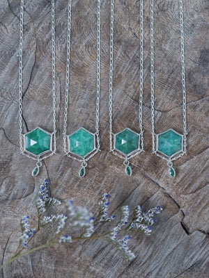 Hexagon Emerald Necklace - Gardens of the Sun | Ethical Jewelry