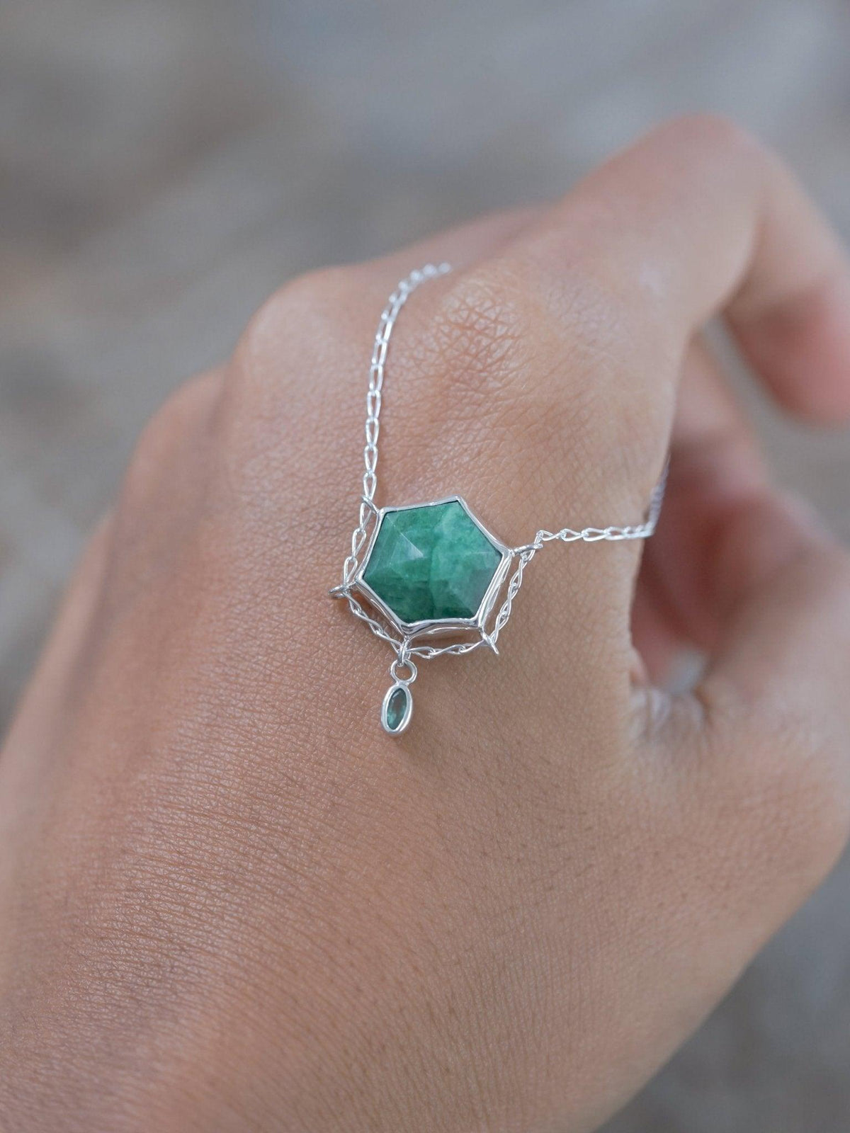 Hexagon Emerald Necklace - Gardens of the Sun | Ethical Jewelry
