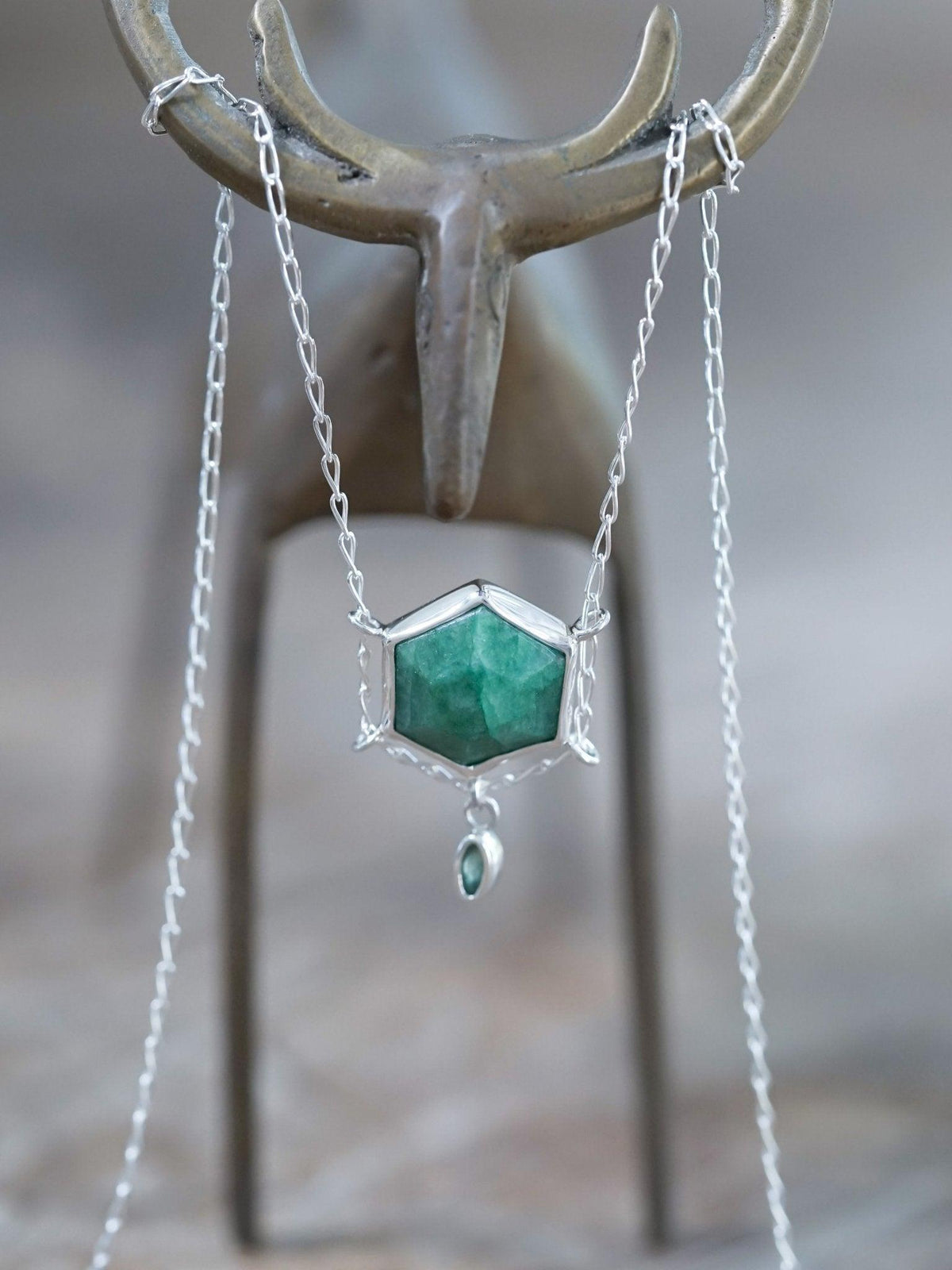 Hexagon Emerald Necklace - Gardens of the Sun | Ethical Jewelry