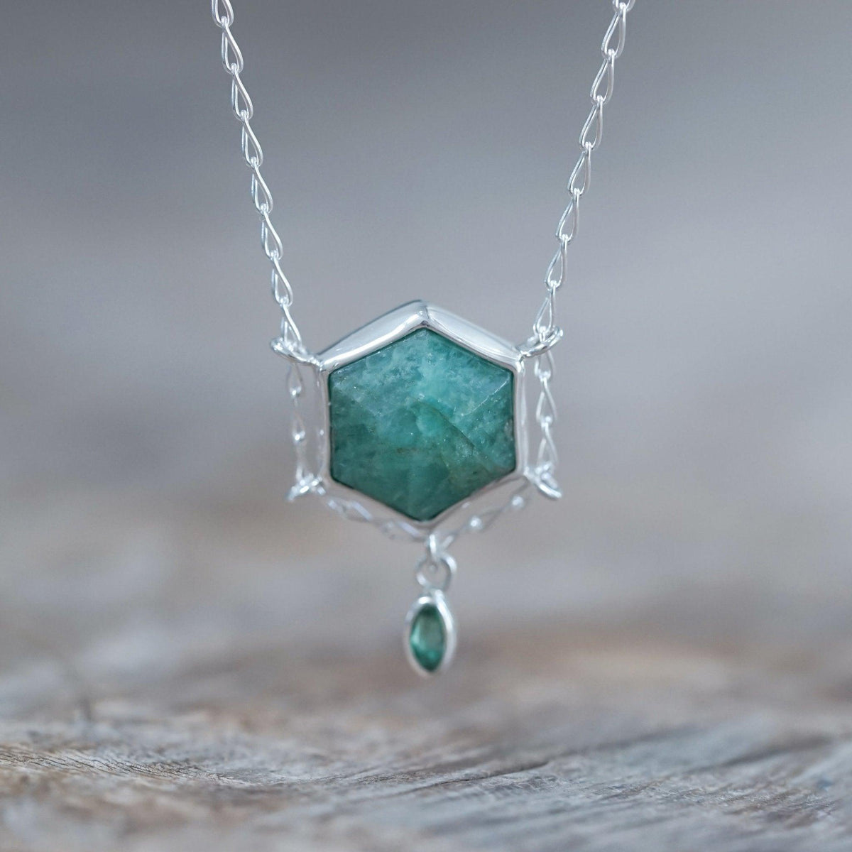 Hexagon Emerald Necklace - Gardens of the Sun | Ethical Jewelry