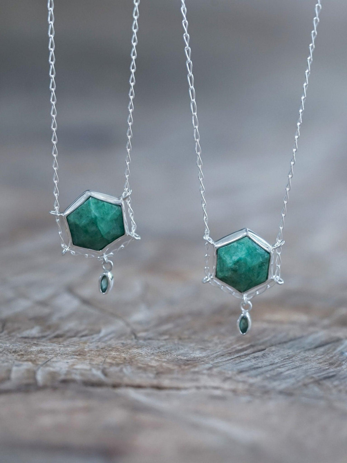 Hexagon Emerald Necklace - Gardens of the Sun | Ethical Jewelry