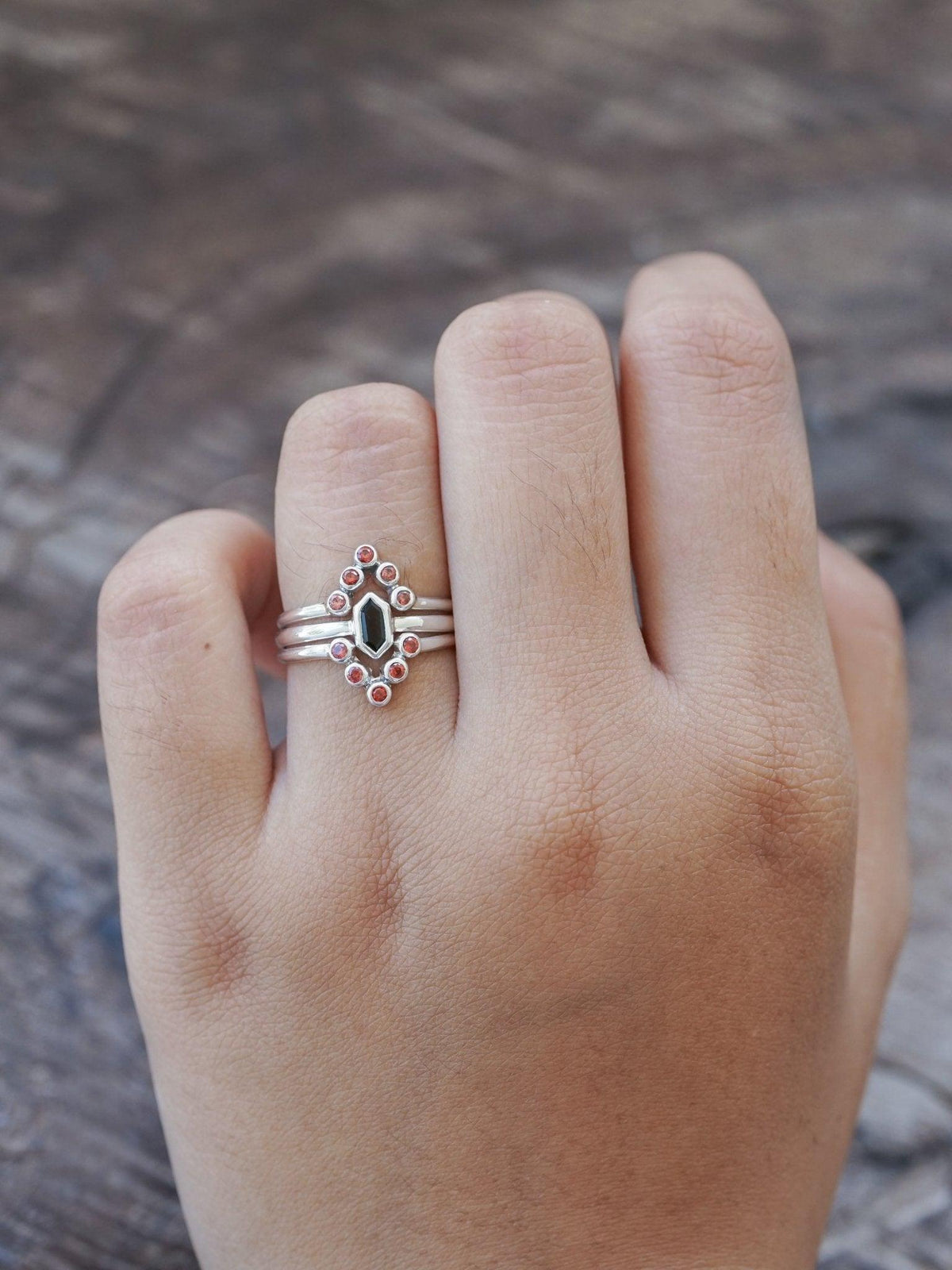 Hexagon Tourmaline Ring - Gardens of the Sun | Ethical Jewelry