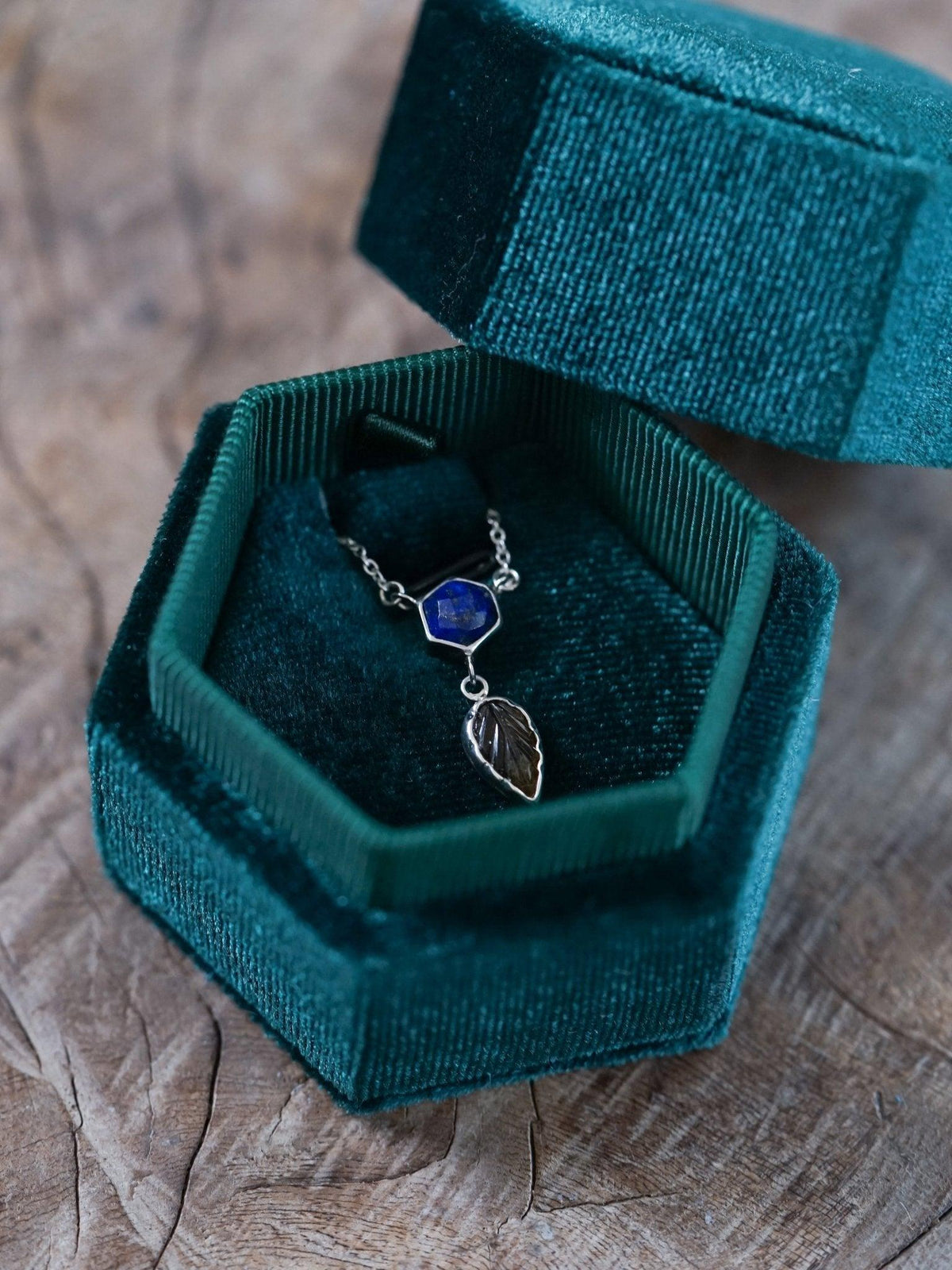 Hexagon Velvet Jewelry Box - Gardens of the Sun | Ethical Jewelry