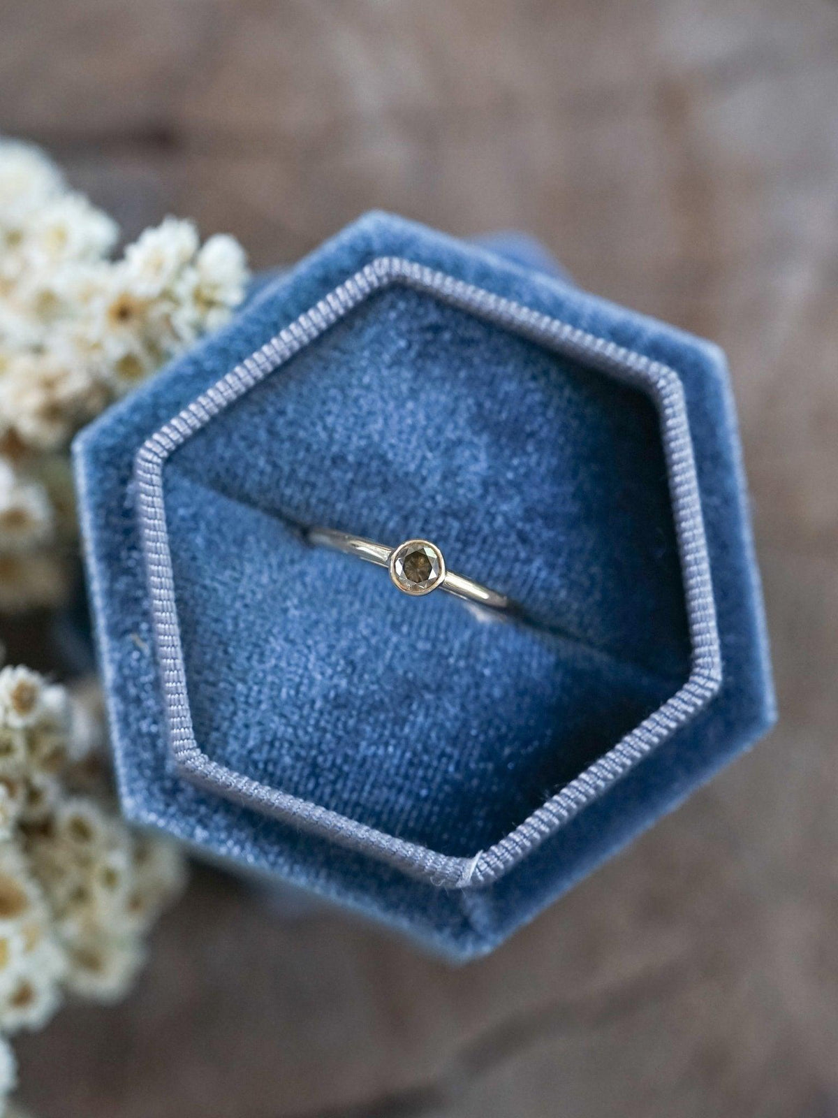 Hexagon Velvet Ring Box - Gardens of the Sun | Ethical Jewelry