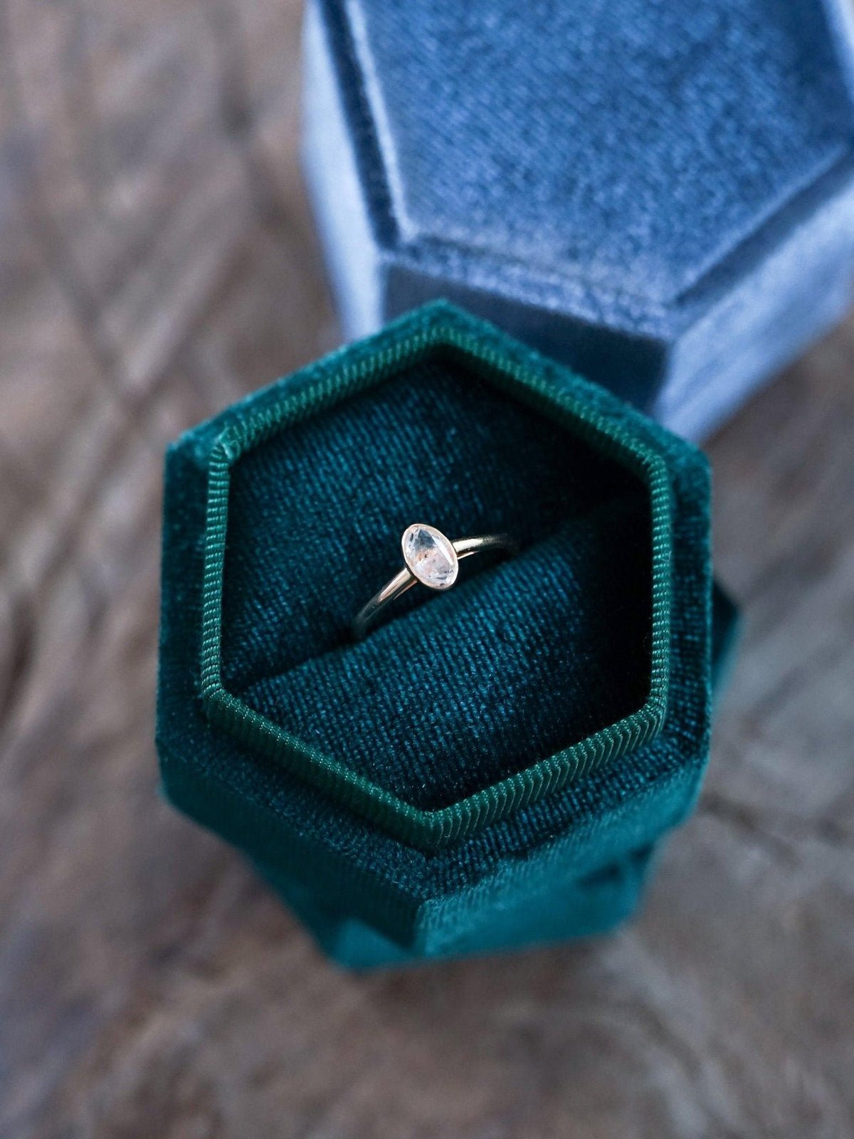 Hexagon Velvet Ring Box - Gardens of the Sun | Ethical Jewelry