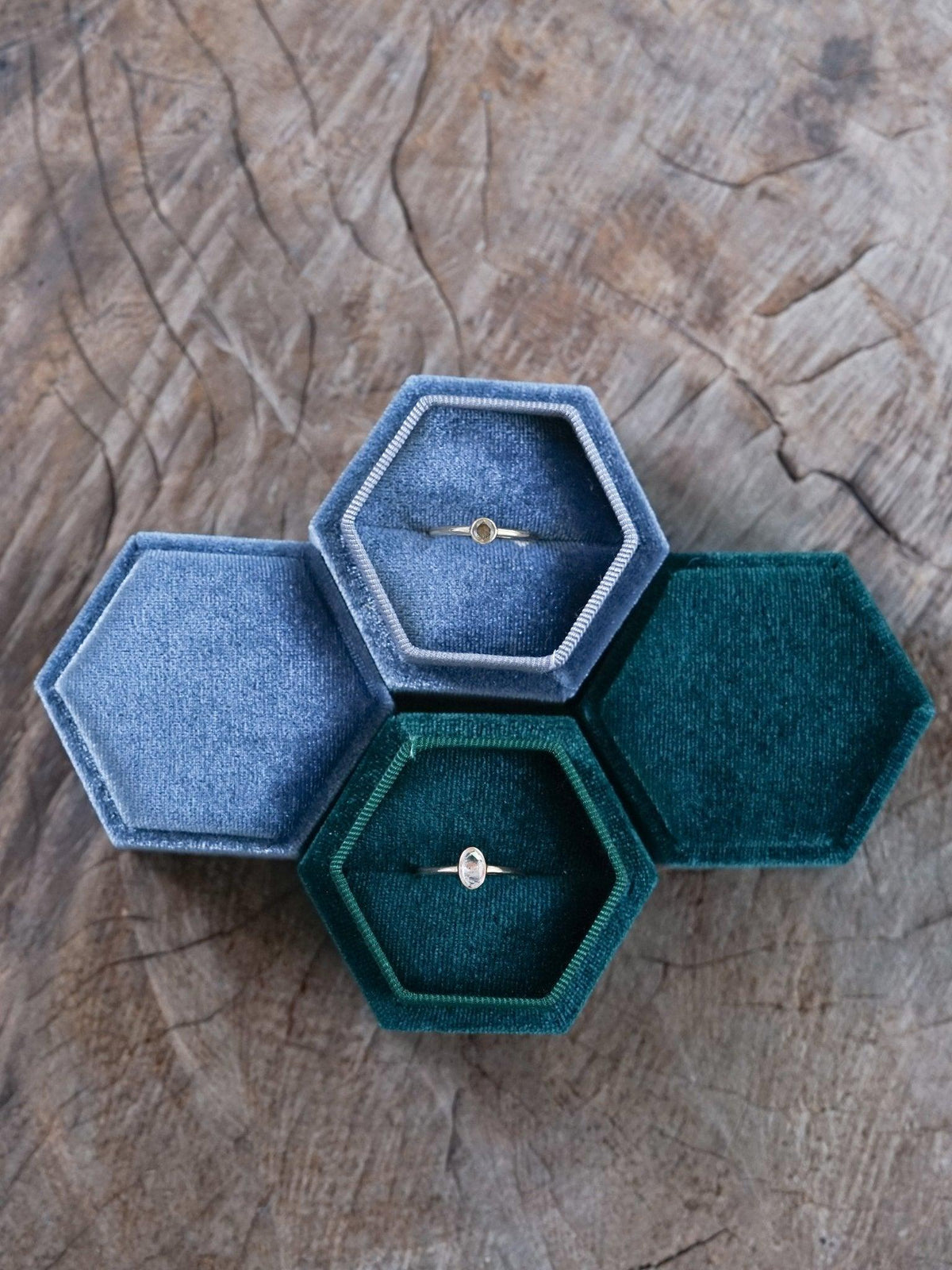 Hexagon Velvet Ring Box - Gardens of the Sun | Ethical Jewelry