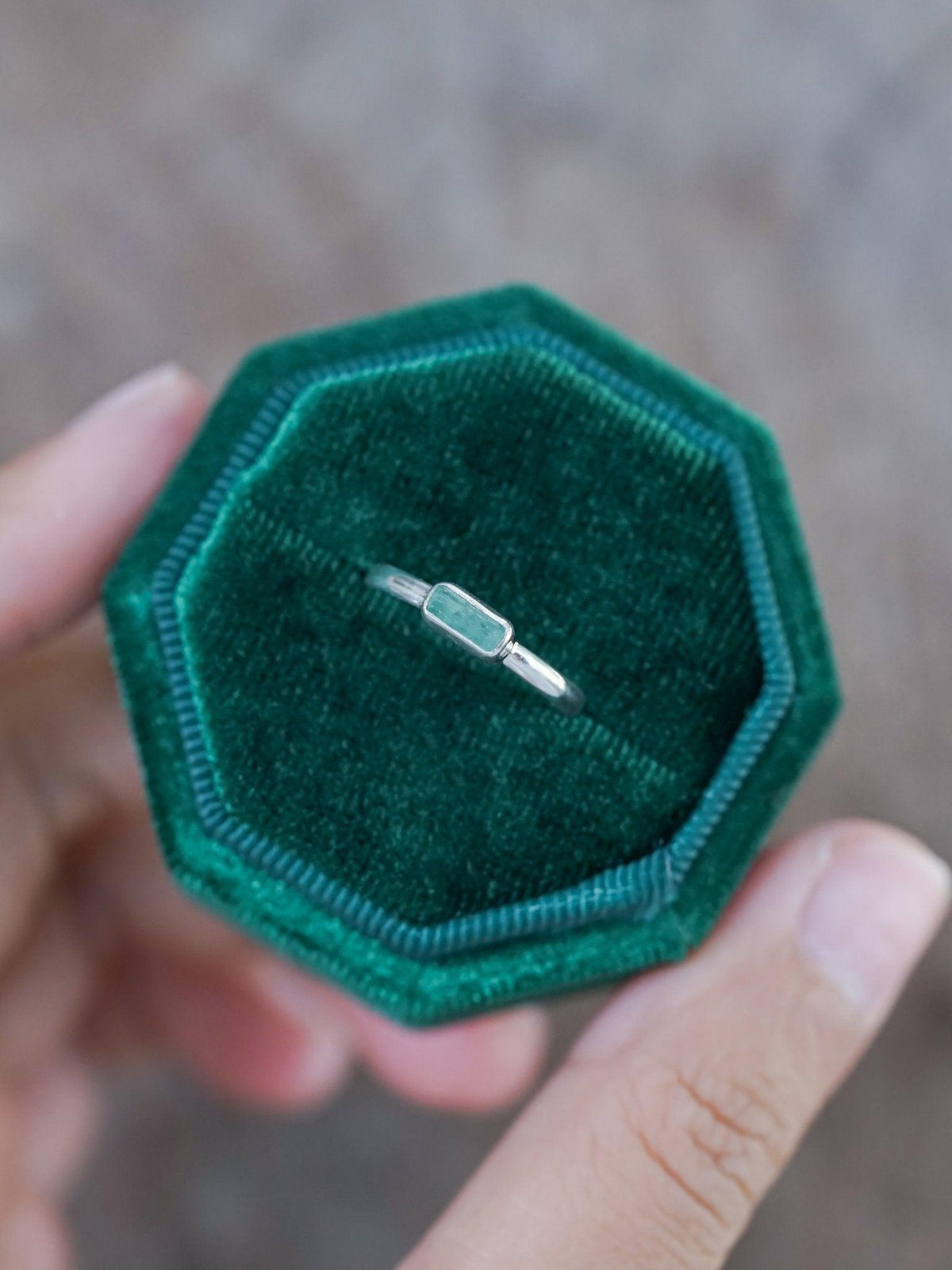 Horizontal Emerald Crystal Ring - Gardens of the Sun | Ethical Jewelry
