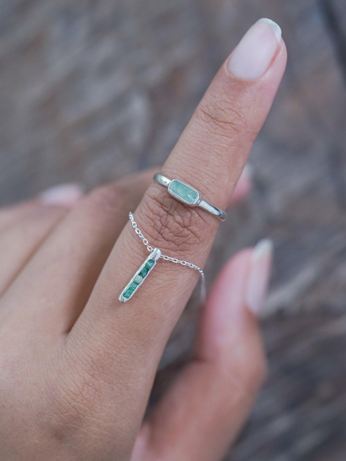 Horizontal Emerald Crystal Ring - Gardens of the Sun | Ethical Jewelry