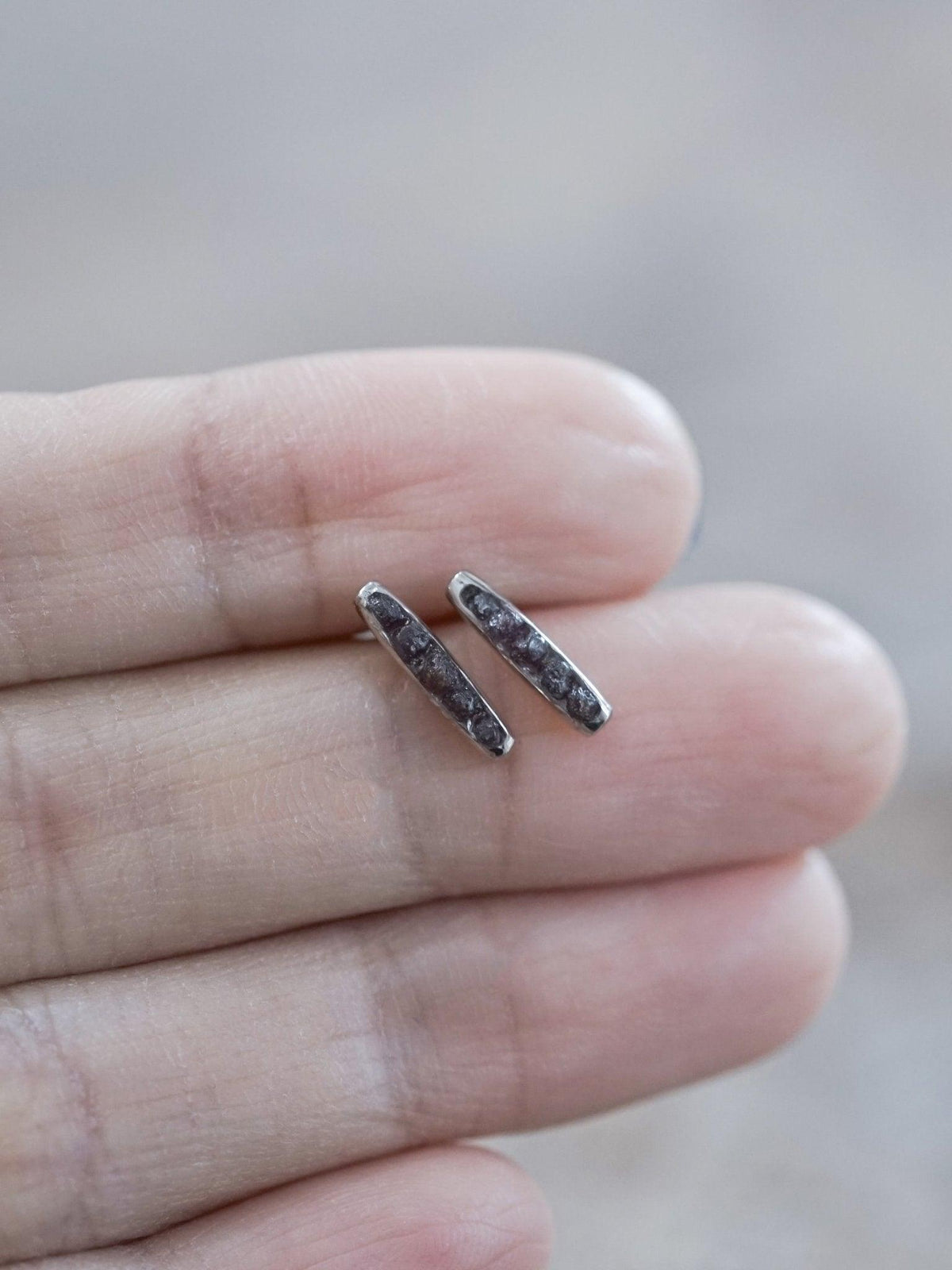 Rough Garnet Earrings with Hidden Gems - Gardens of the Sun | Ethical Jewelry