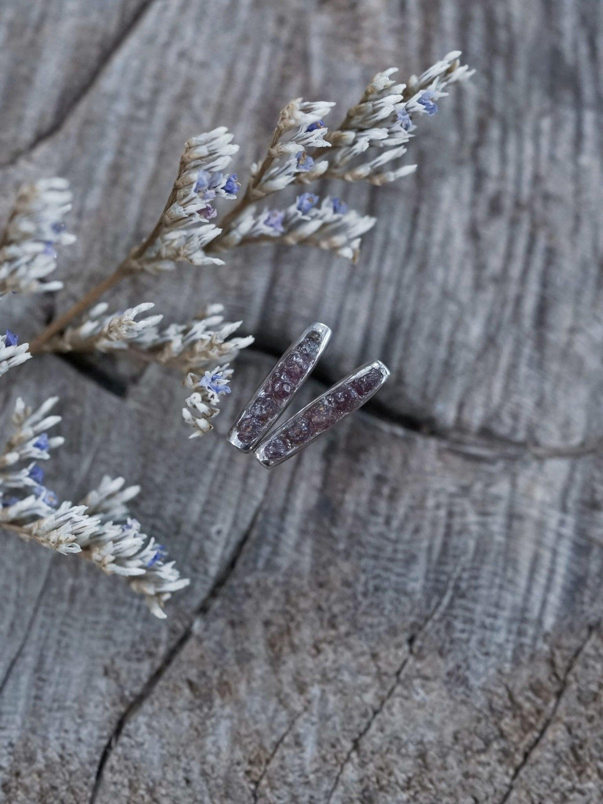 Rough Garnet Earrings with Hidden Gems - Gardens of the Sun | Ethical Jewelry