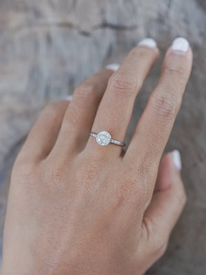 Indonesian Diamond Ring in Ethical White Gold - Gardens of the Sun | Ethical Jewelry