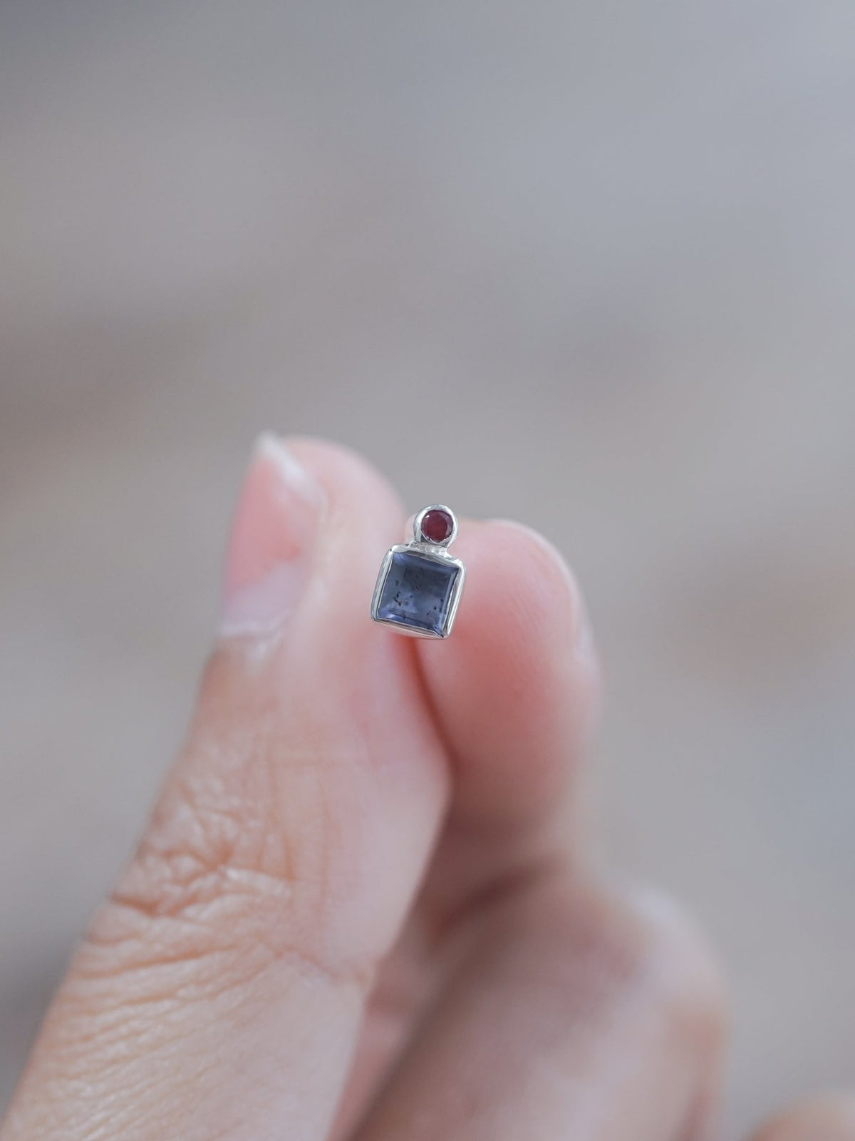 Iolite and Ruby Earrings - Gardens of the Sun | Ethical Jewelry