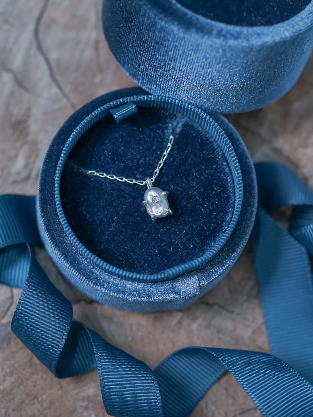 Keshi Pearl and Diamond Necklace - Gardens of the Sun | Ethical Jewelry