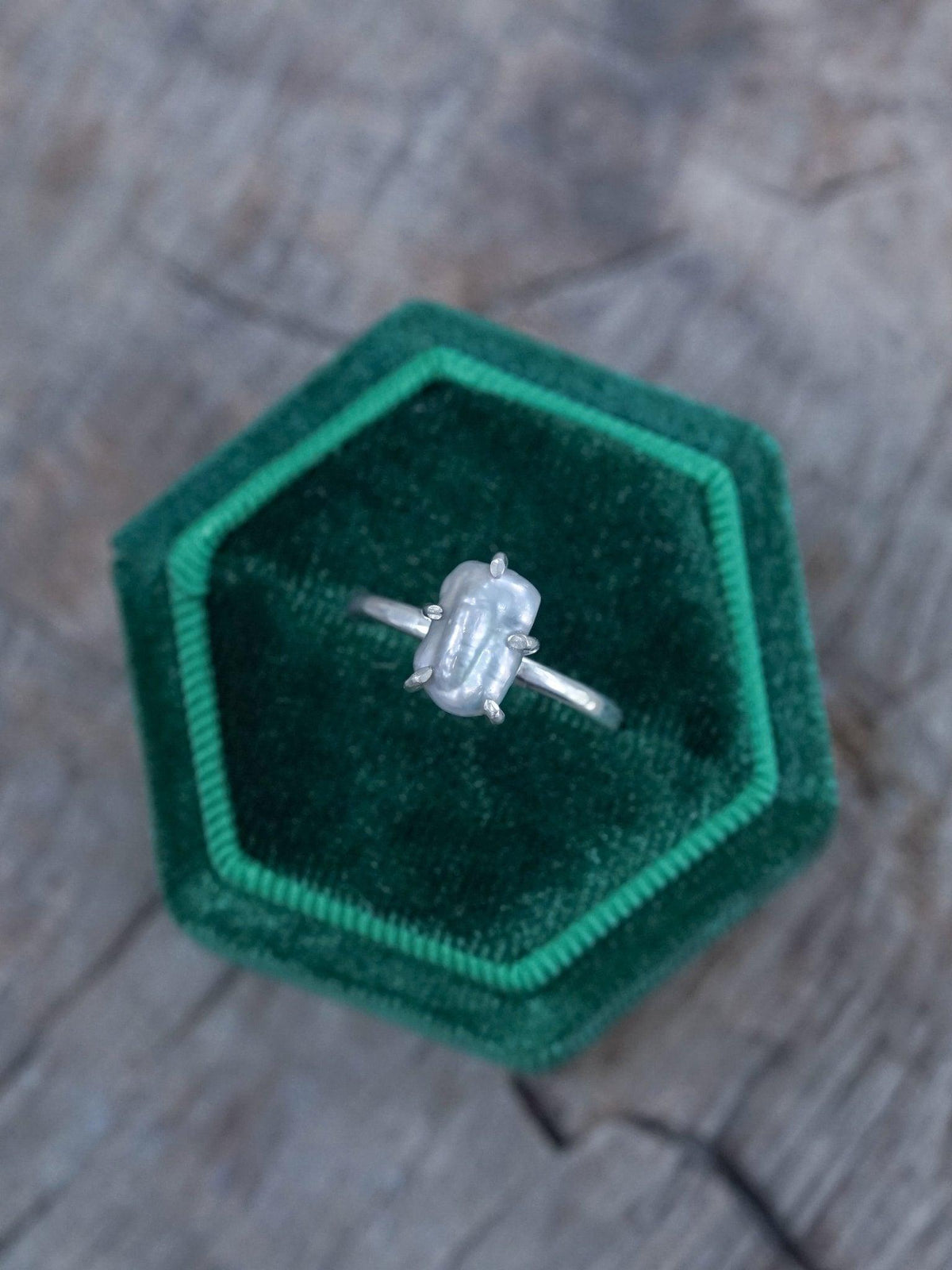 Keshi Pearl Ring with Prongs - Gardens of the Sun | Ethical Jewelry