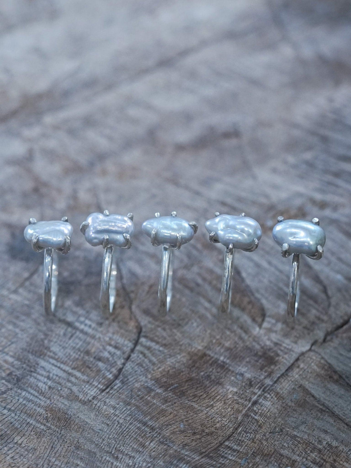 Keshi Pearl Ring with Prongs - Gardens of the Sun | Ethical Jewelry