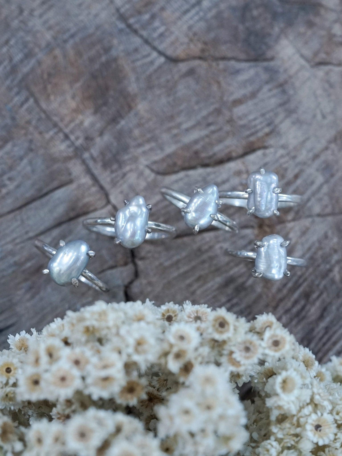 Keshi Pearl Ring with Prongs - Gardens of the Sun | Ethical Jewelry