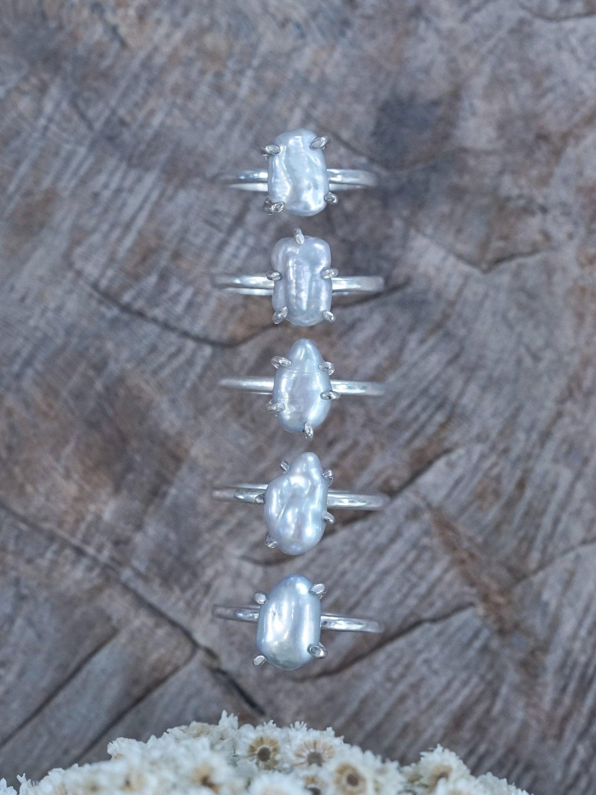 Keshi Pearl Ring with Prongs - Gardens of the Sun | Ethical Jewelry