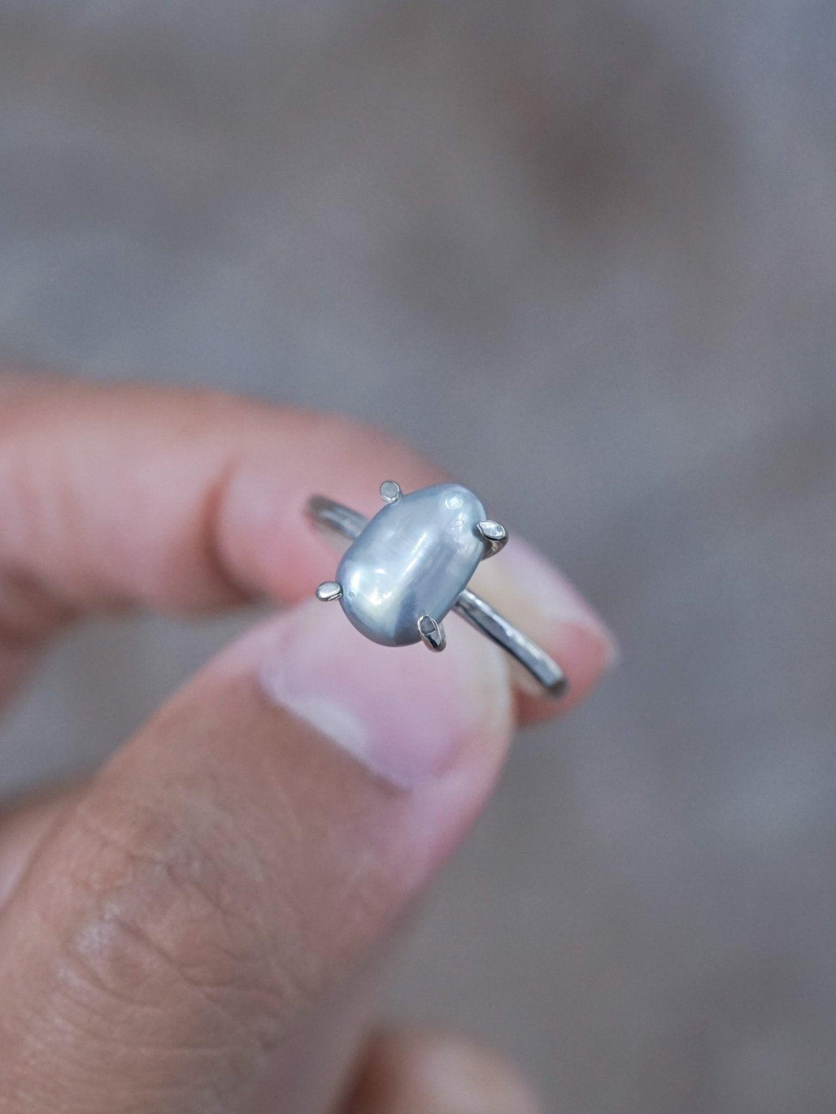 Keshi Pearl Ring with Prongs - Gardens of the Sun | Ethical Jewelry