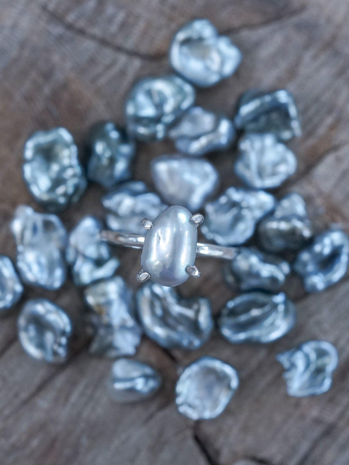 Keshi Pearl Ring with Prongs - Gardens of the Sun | Ethical Jewelry