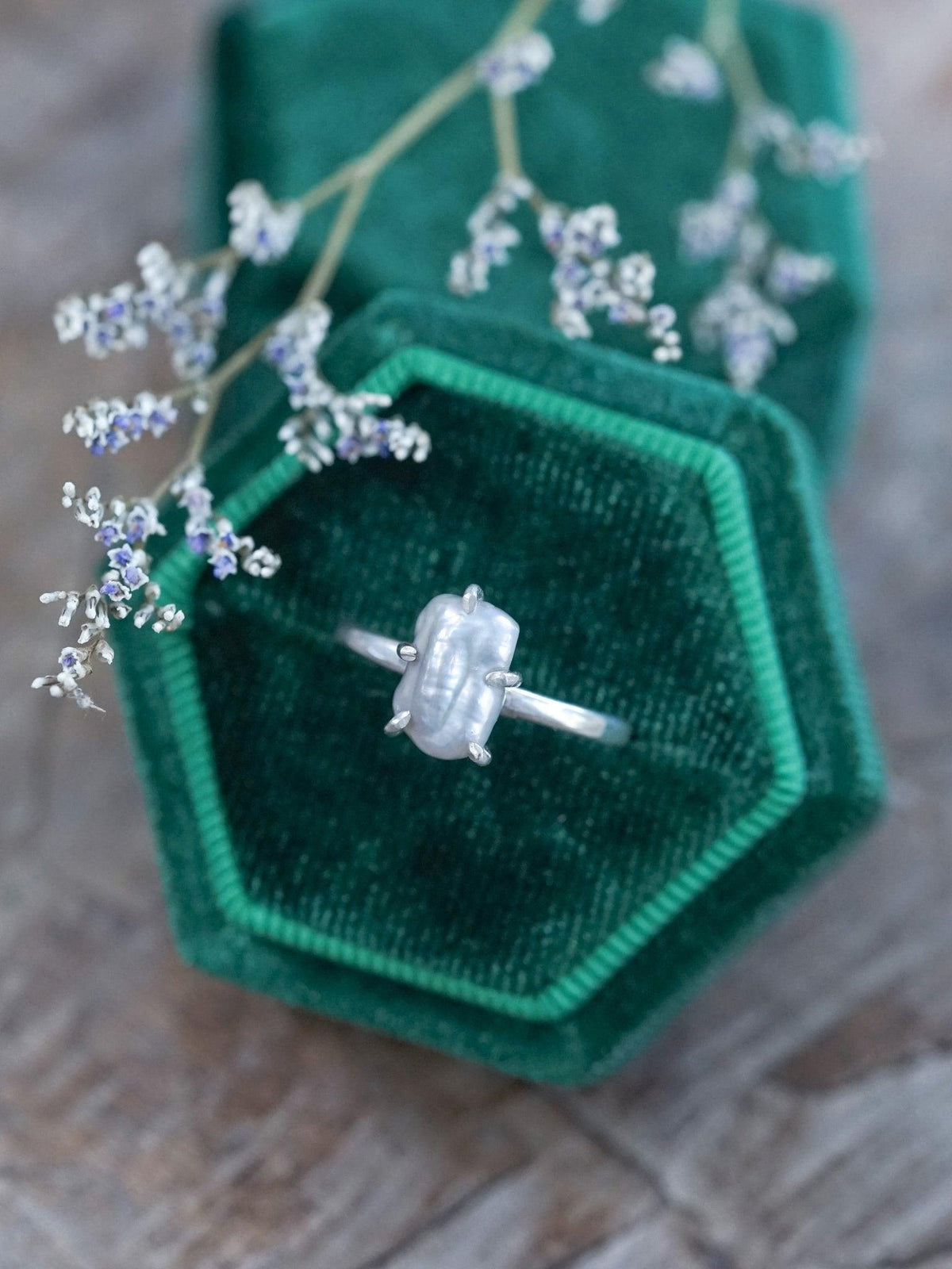 Keshi Pearl Ring with Prongs - Gardens of the Sun | Ethical Jewelry