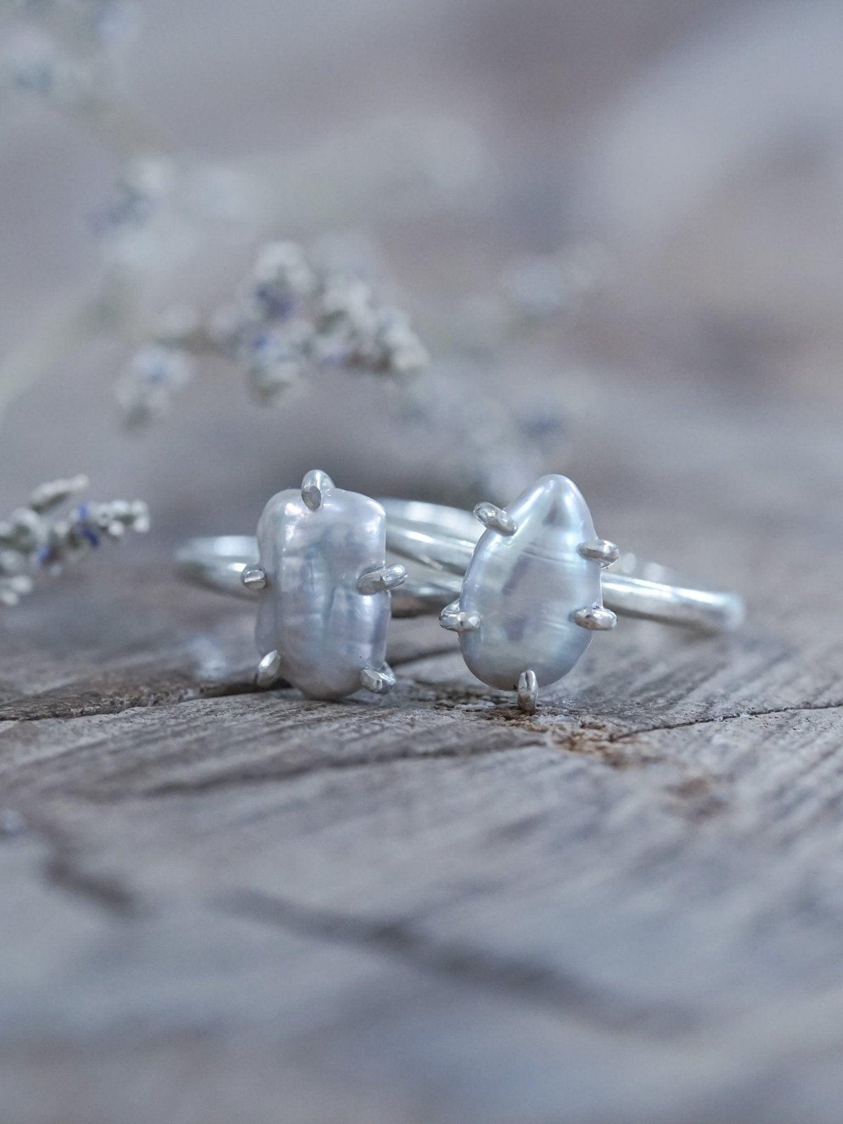 Keshi Pearl Ring with Prongs - Gardens of the Sun | Ethical Jewelry