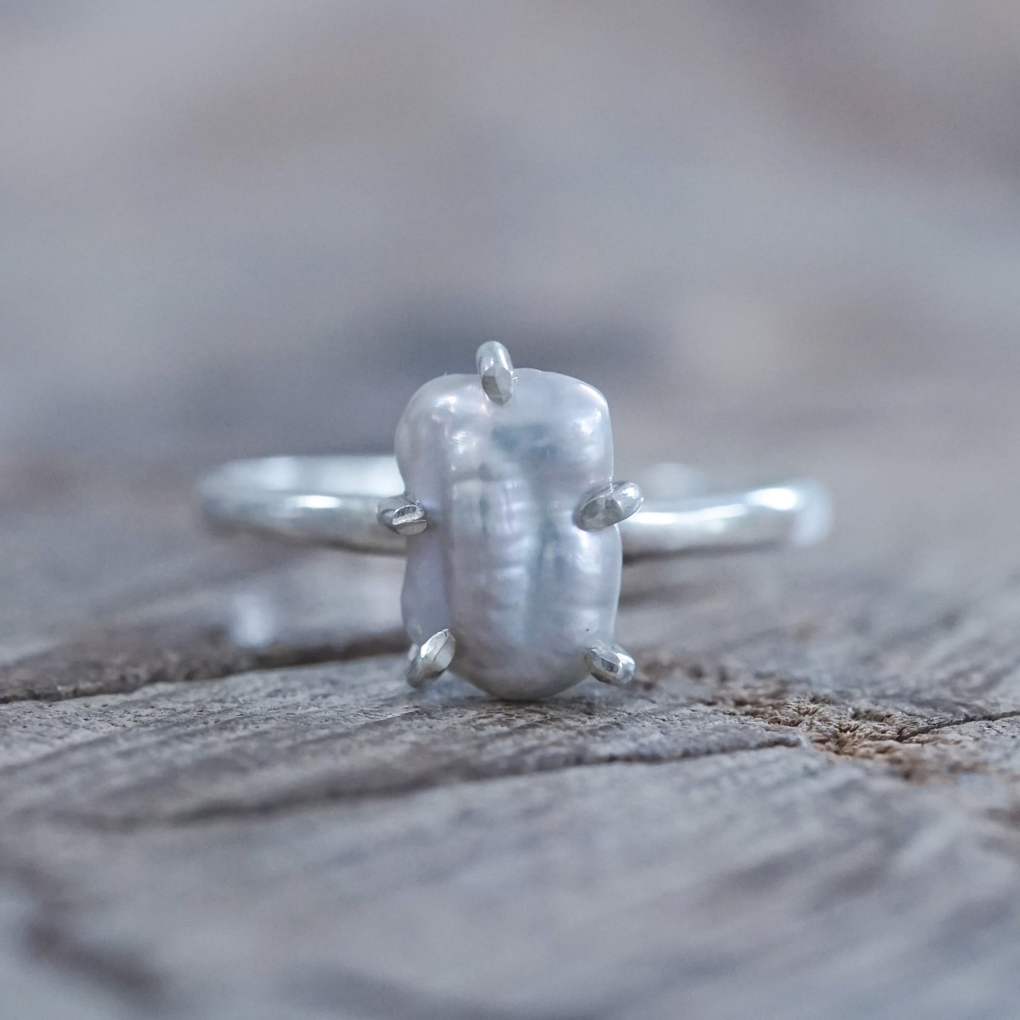Keshi Pearl Ring with Prongs - Gardens of the Sun | Ethical Jewelry
