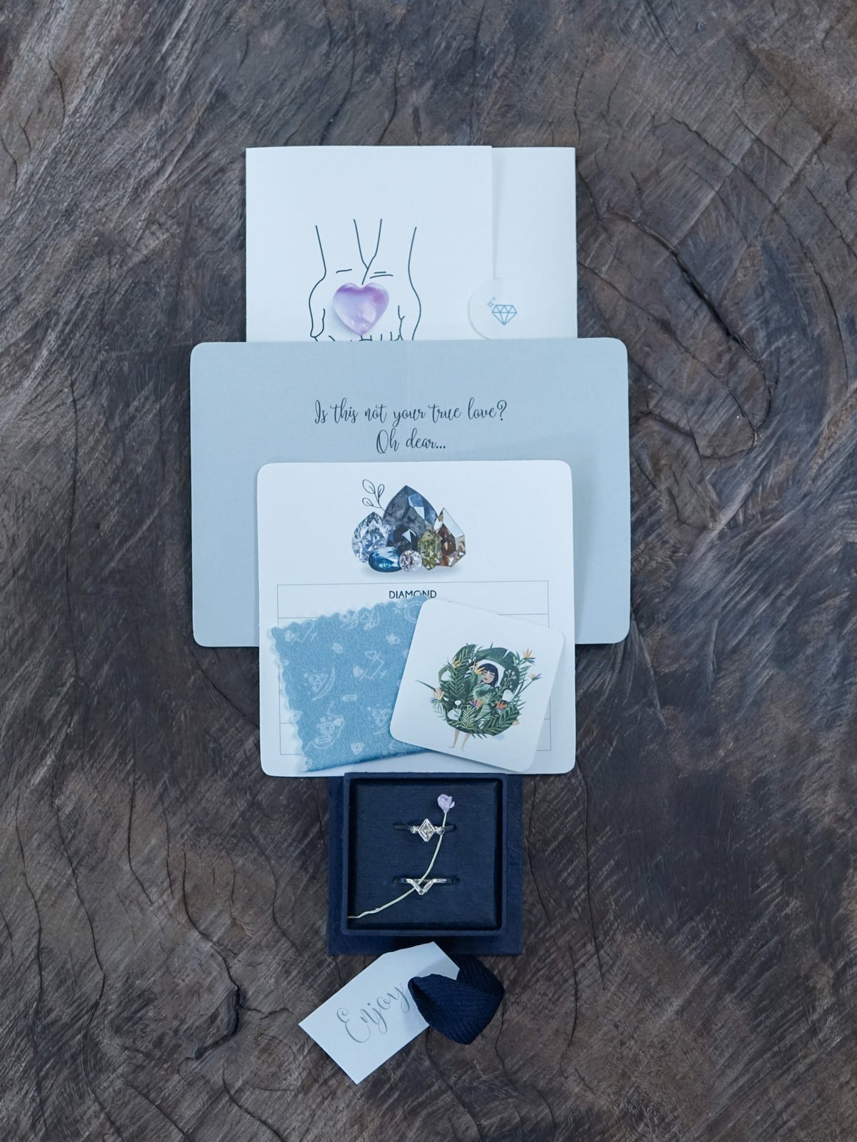 Kite Aquamarine, Spinel and Zircon Ring Set in Ethical White Gold - Gardens of the Sun | Ethical Jewelry