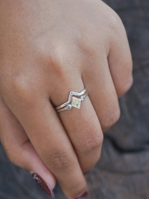 Kite Beryl and Salt and Pepper Diamond Ring Stack - Gardens of the Sun | Ethical Jewelry
