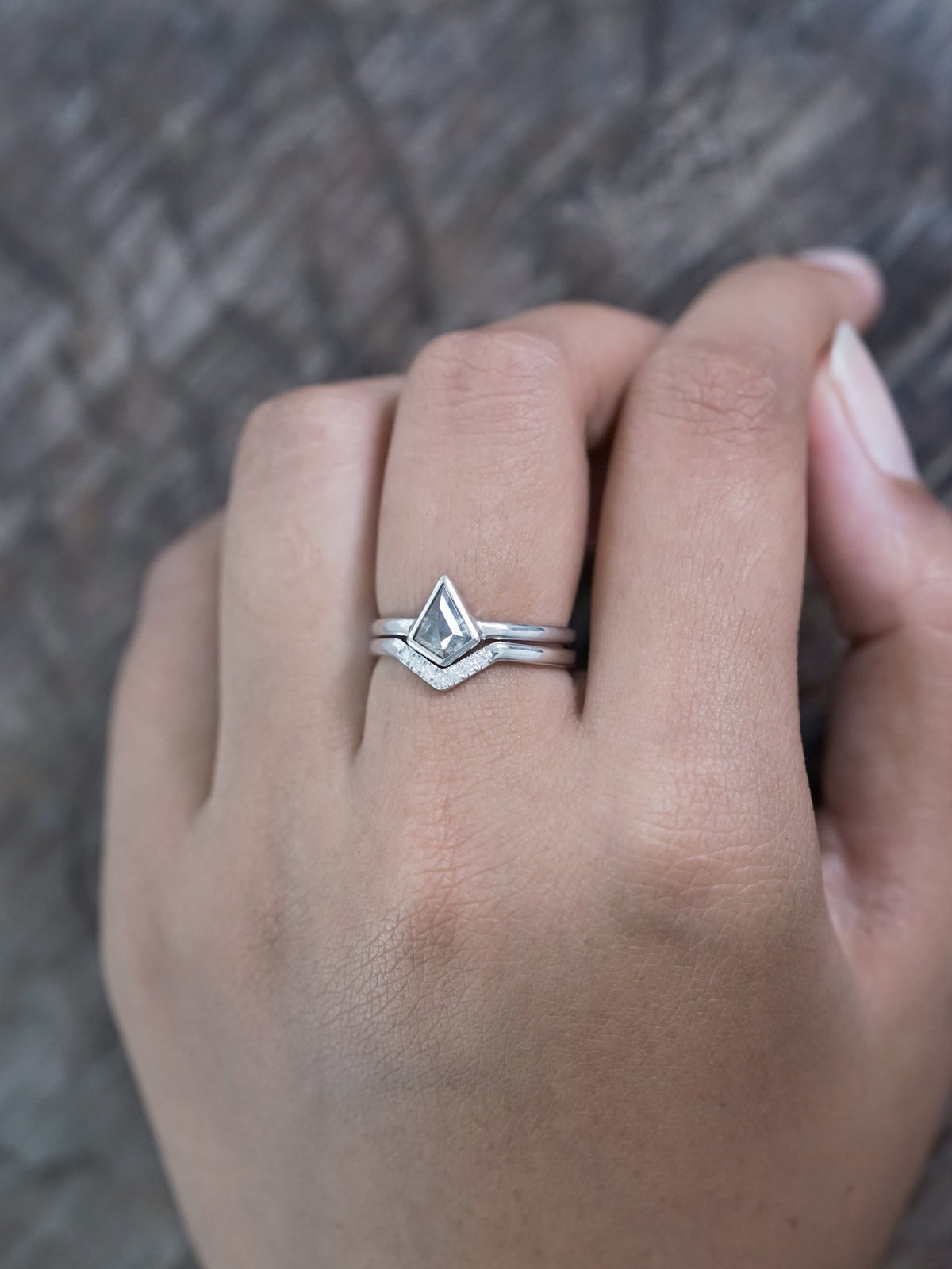 Kite Diamond Ring Set in White Gold - Gardens of the Sun | Ethical Jewelry
