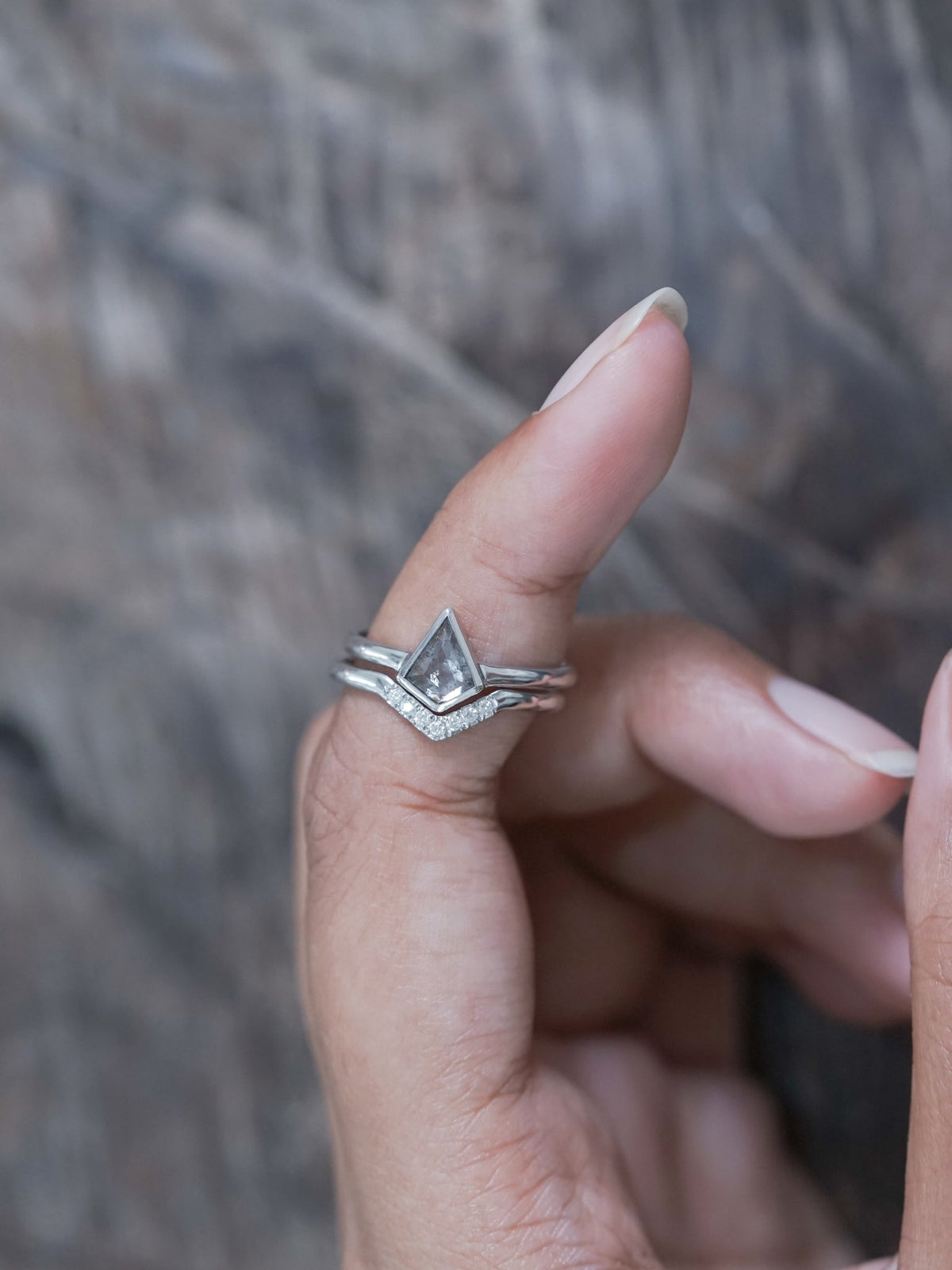 Kite Diamond Ring Set in White Gold - Gardens of the Sun | Ethical Jewelry