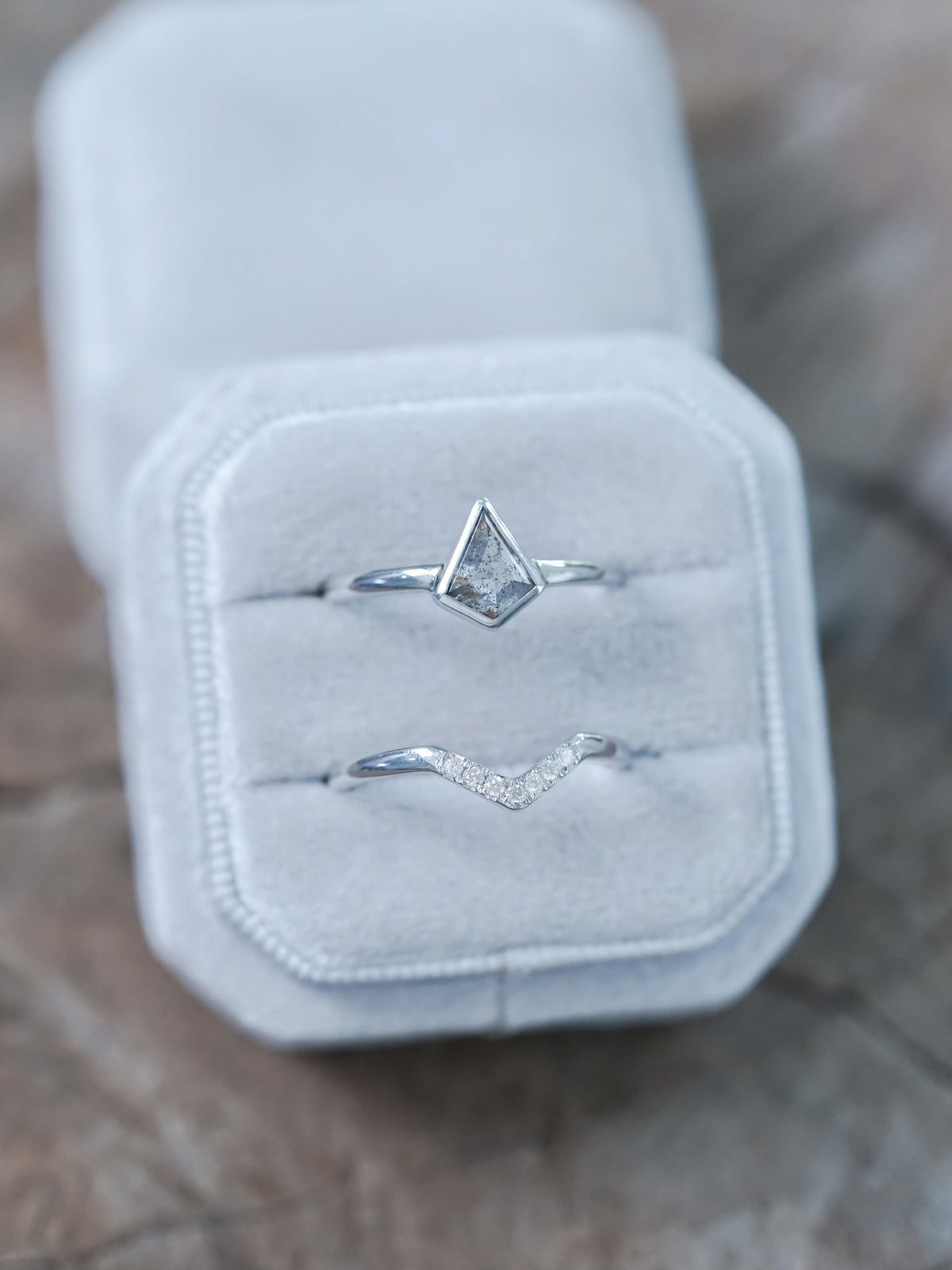 Kite Diamond Ring Set in White Gold - Gardens of the Sun | Ethical Jewelry