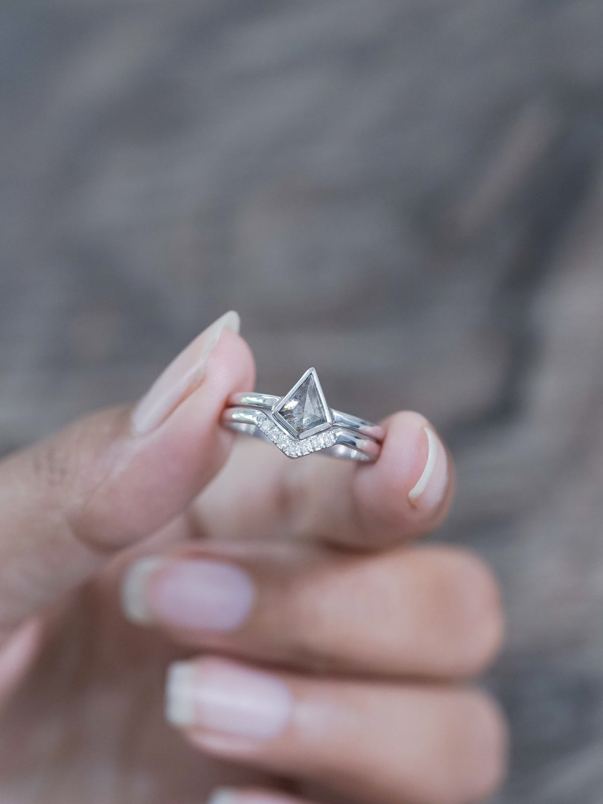 Kite Diamond Ring Set in White Gold - Gardens of the Sun | Ethical Jewelry