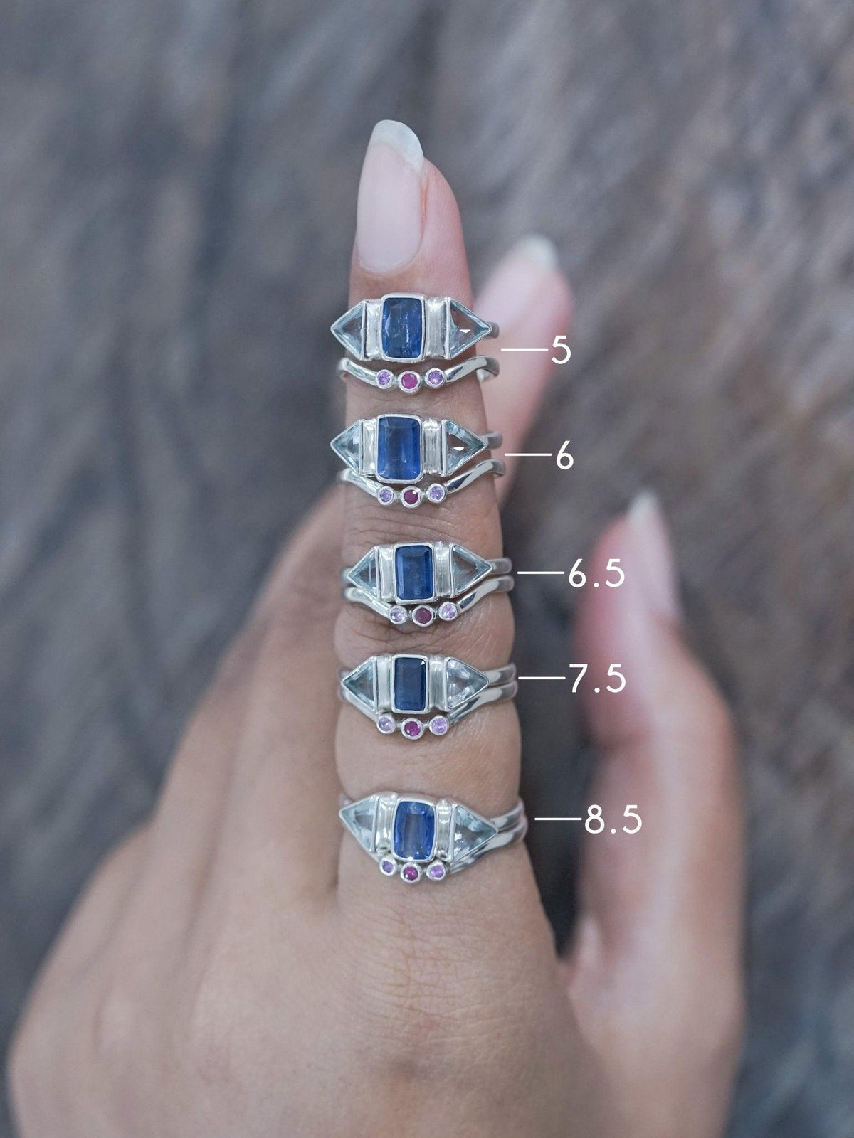 Kyanite Ring Set - Gardens of the Sun | Ethical Jewelry
