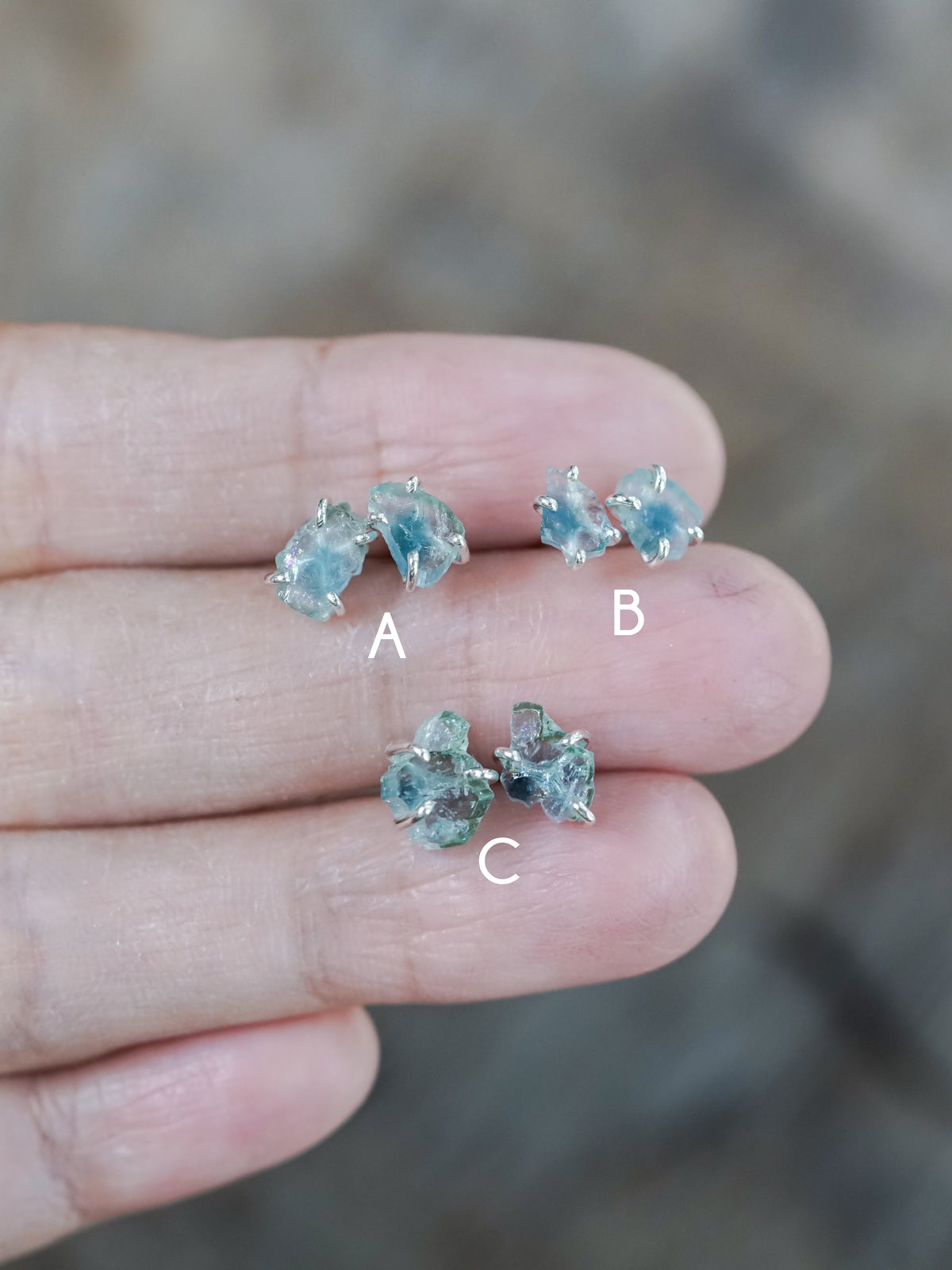 Rough Tourmaline Slice Earrings - Gardens of the Sun | Ethical Jewelry