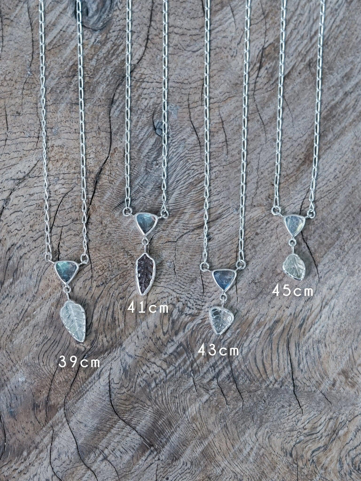 Labradorite and Tourmaline Leaf Necklace - Gardens of the Sun | Ethical Jewelry