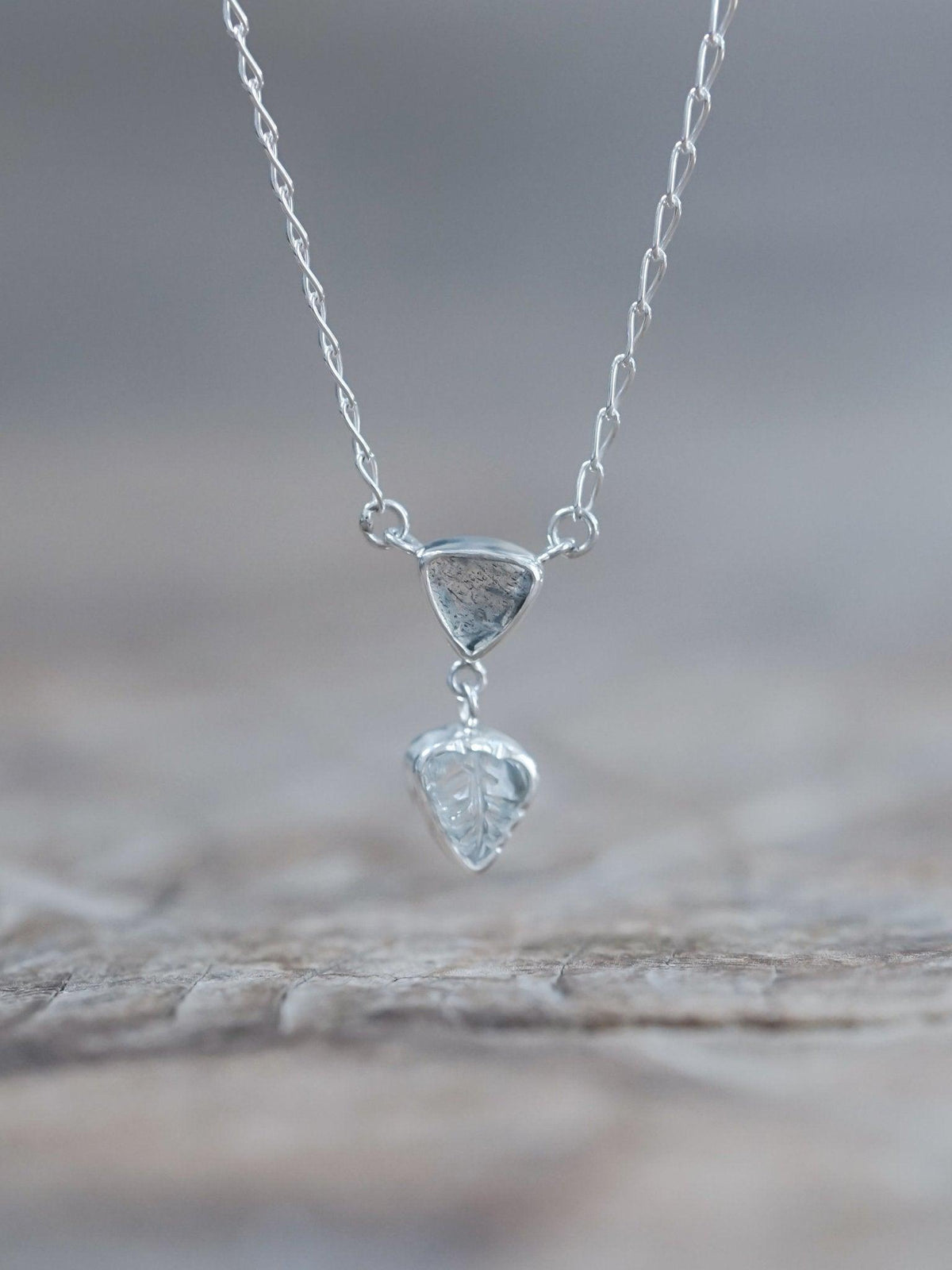 Labradorite and Tourmaline Leaf Necklace - Gardens of the Sun | Ethical Jewelry