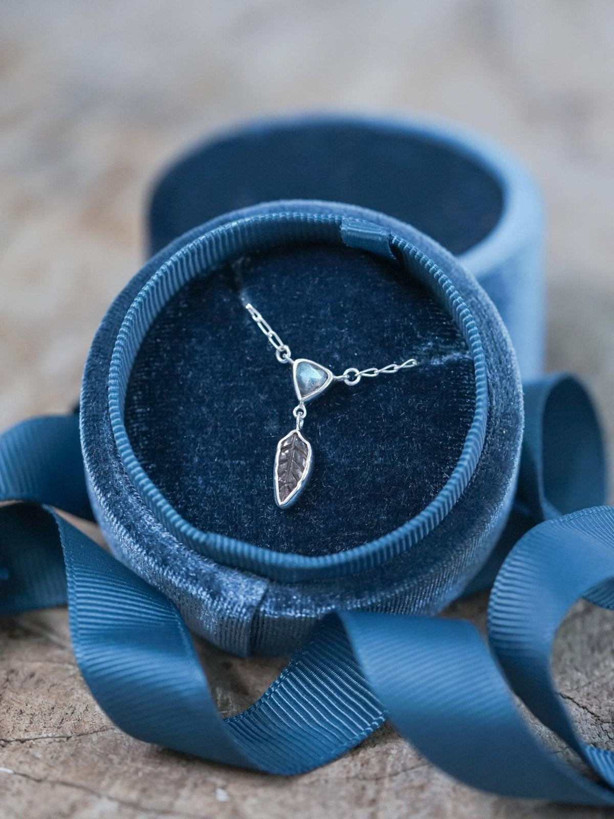 Labradorite and Tourmaline Leaf Necklace - Gardens of the Sun | Ethical Jewelry