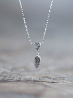 Labradorite and Tourmaline Leaf Necklace - Gardens of the Sun | Ethical Jewelry
