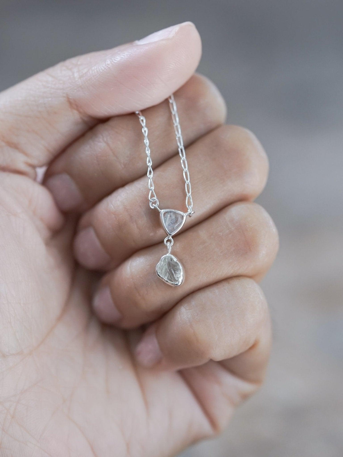 Labradorite and Tourmaline Leaf Necklace - Gardens of the Sun | Ethical Jewelry