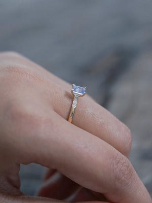 Lavender Sapphire and Diamond Ring in Ethical Gold - Gardens of the Sun | Ethical Jewelry
