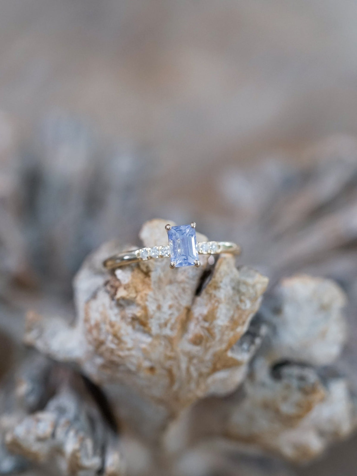 Lavender Sapphire and Diamond Ring in Ethical Gold - Gardens of the Sun | Ethical Jewelry