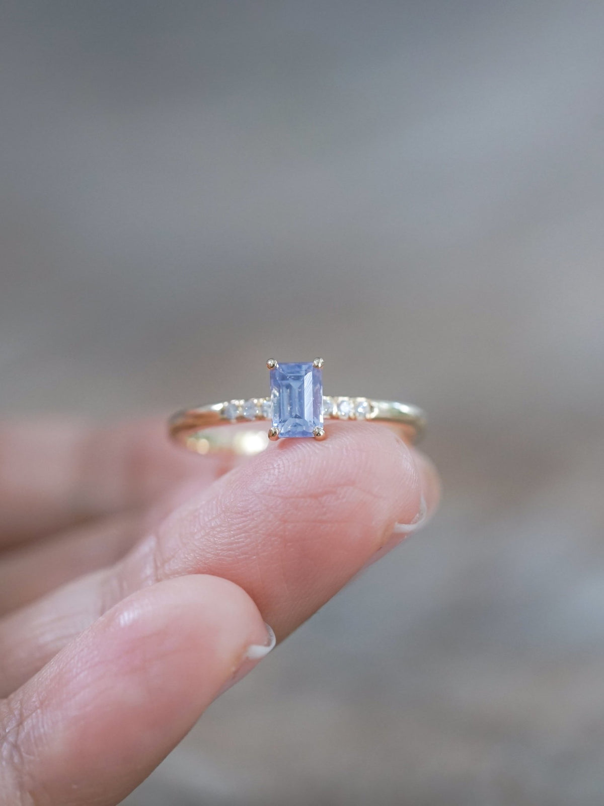 Lavender Sapphire and Diamond Ring in Ethical Gold - Gardens of the Sun | Ethical Jewelry