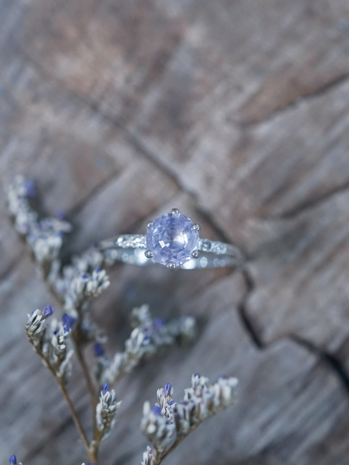 Lavender Sapphire Ring in White Gold - Gardens of the Sun | Ethical Jewelry
