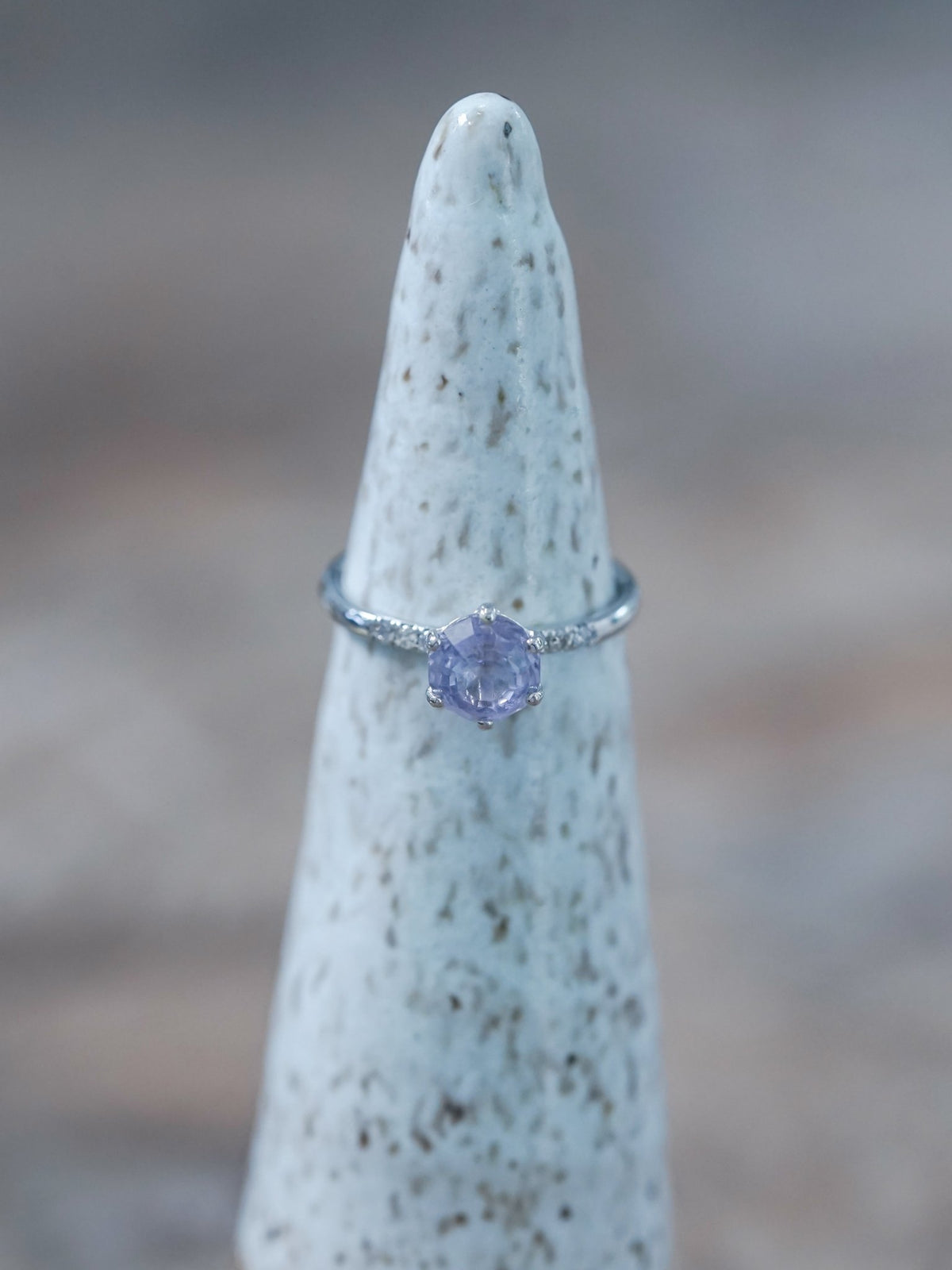Lavender Sapphire Ring in White Gold - Gardens of the Sun | Ethical Jewelry