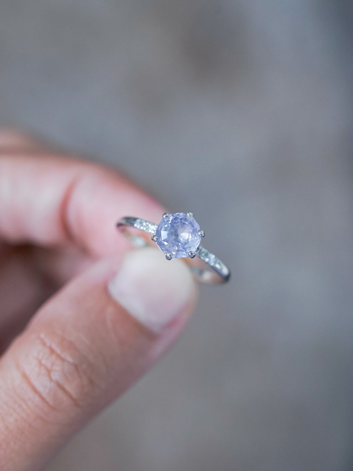 Lavender Sapphire Ring in White Gold - Gardens of the Sun | Ethical Jewelry