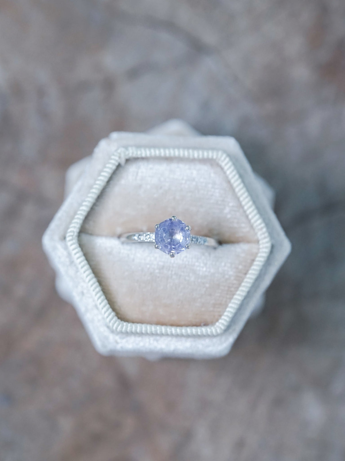 Ice blue clearance sapphire engagement ring