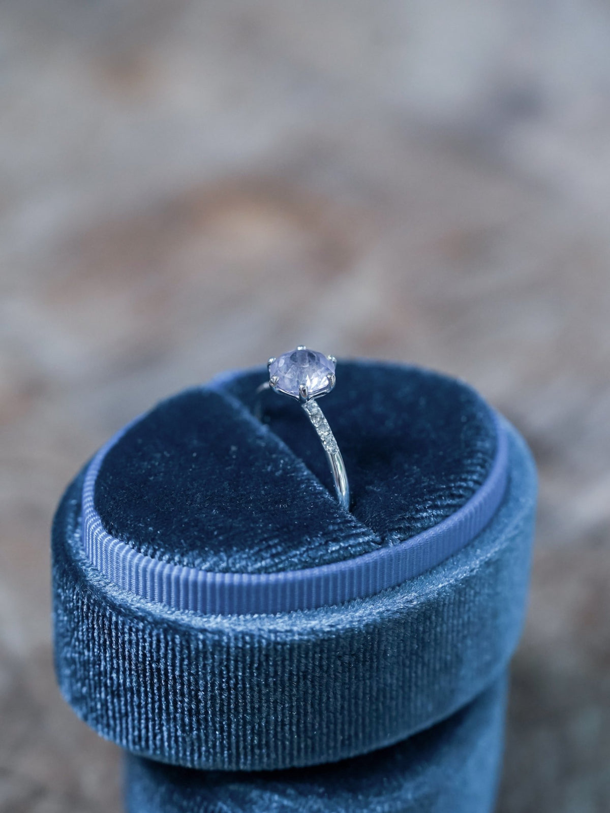 Lavender Sapphire Ring in White Gold - Gardens of the Sun | Ethical Jewelry