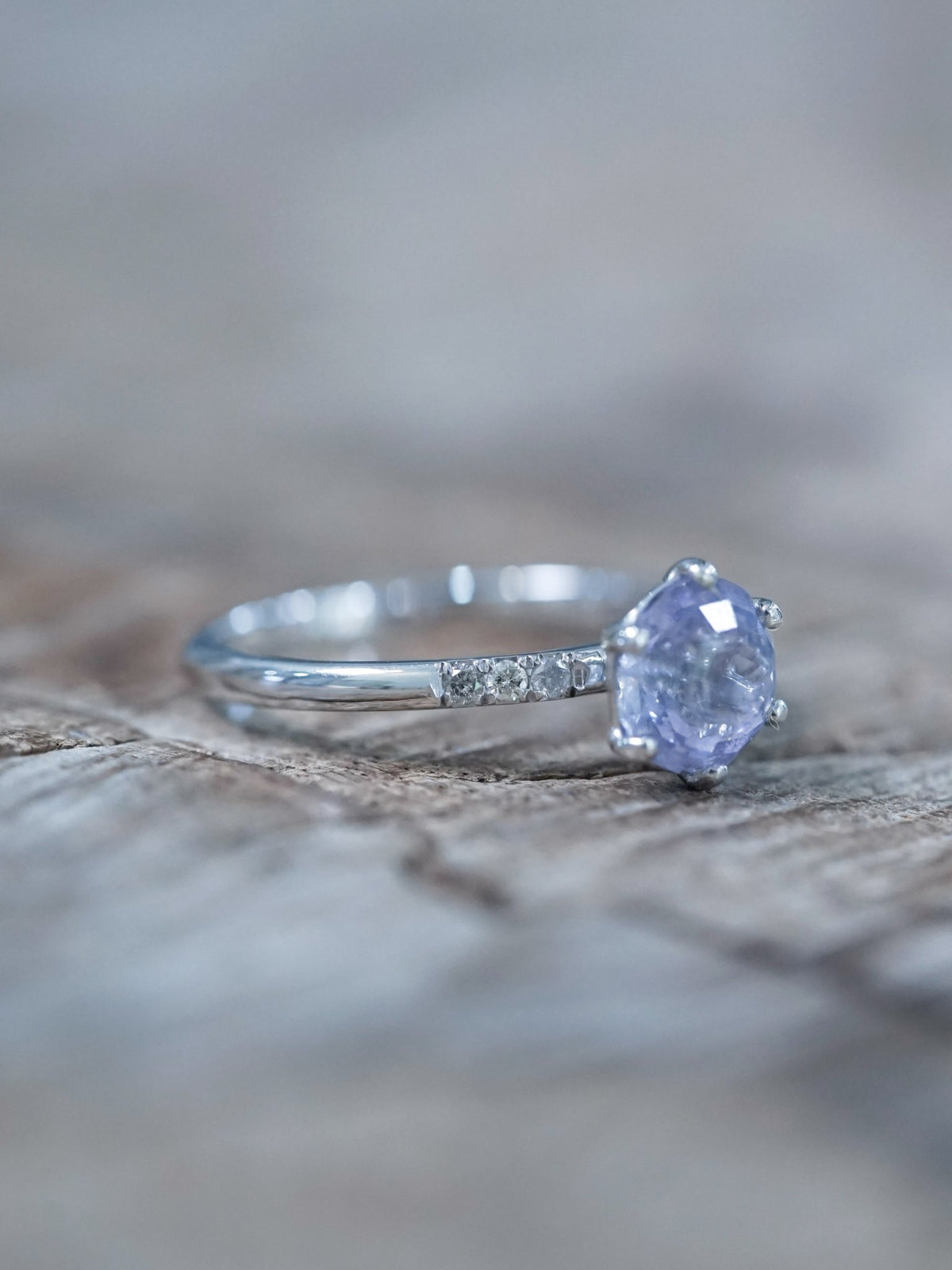 Lavender Sapphire Ring in White Gold - Gardens of the Sun | Ethical Jewelry