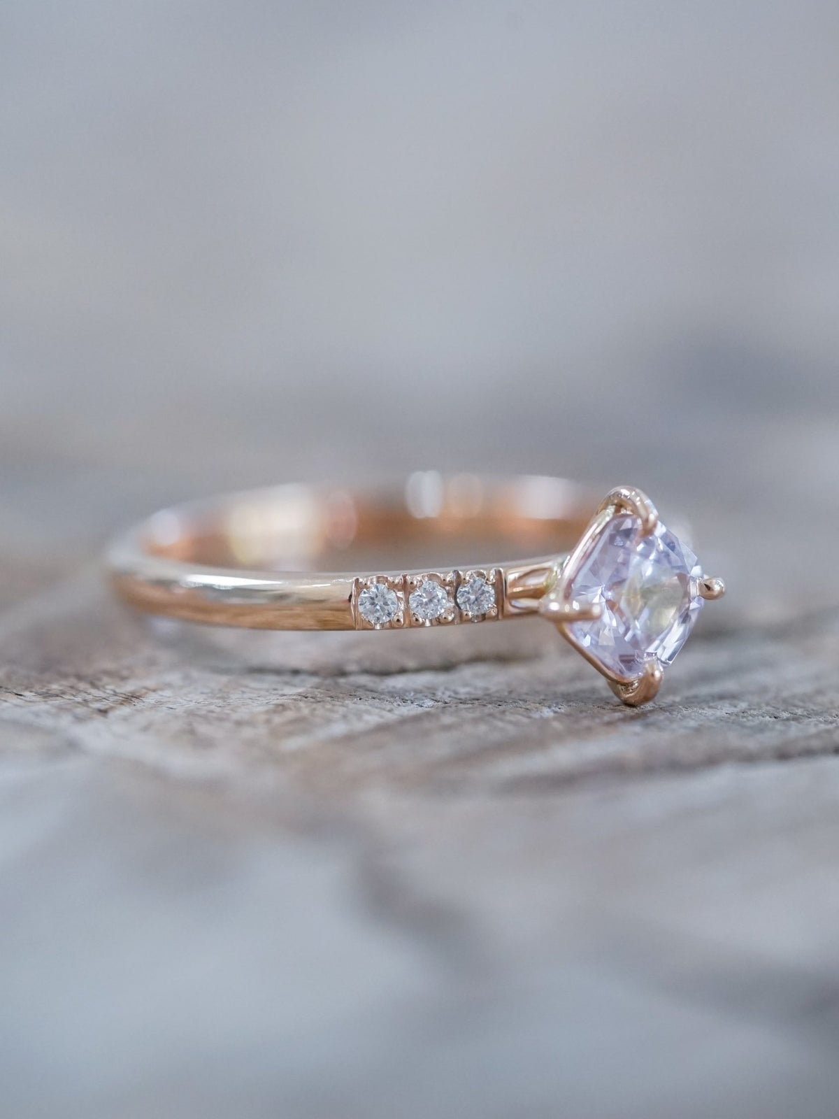 Lavender Spinel Ring in Eco Rose Gold - Gardens of the Sun | Ethical Jewelry